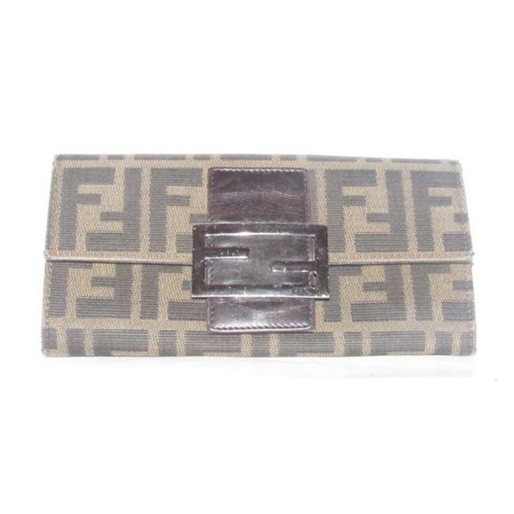 Fendi Tobacco Zucca Large 'F' Print Continental - Picture 7 of 12